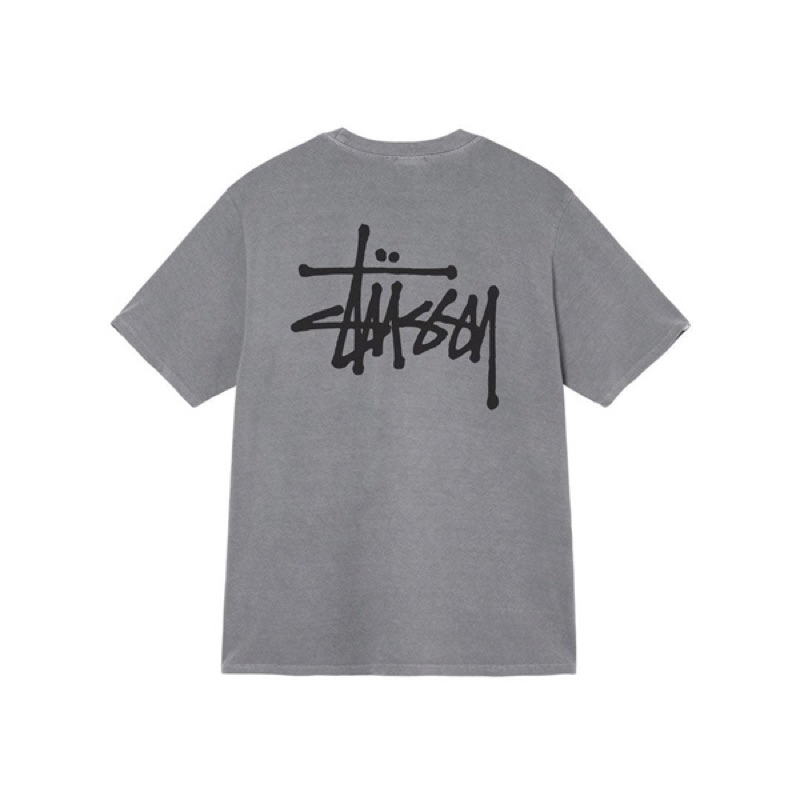 CHÍNH HÃNG - ÁO THUN STUSSY BASIC GREY T-SHIRT - ÁO THUN CỔ TRÒN TAY LỠ MÀU XÁM