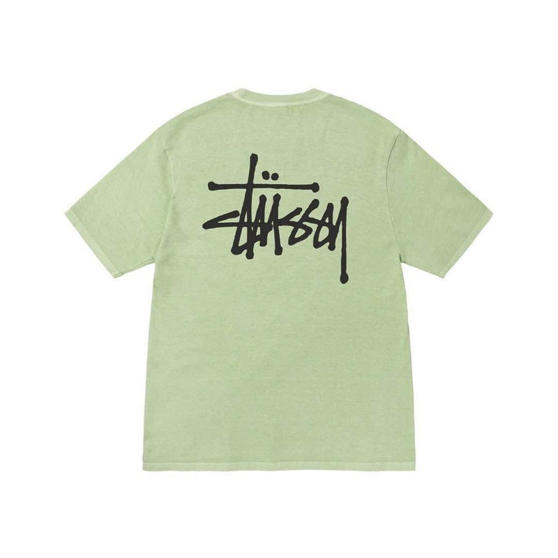 CHÍNH HÃNG - ÁO THUN STUSSY BASIC SAGE T-SHIRT - ÁO THUN CỔ TRÒN TAY LỠ MÀU XANH