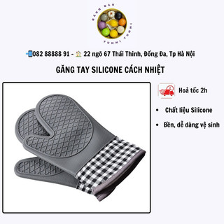 Găng tay silicon cao cấp 2 lớp chống nhiệt (đen xám)