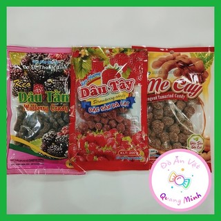 Kẹo dâu tây, dâu tằm, me cay đặc sản Đà Lạt  gói 200g thơm ngon hấp dẫn