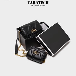 Túi đeo chéo chuỗi dây xích màu vàng họa tiết sọc hình thoi nhỏ gọn thời trang dành cho nữ