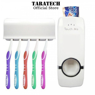 Máy nhả kem đánh răng tự động và kệ đựng bàn chải Touch Me thông minh, mẫu mới nhất bằng nhựa cao cấp, dán tường