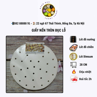 Giấy nến tròn đục lỗ dùng cho NCKD và xửng hấp size 28cm - set 400 tờ