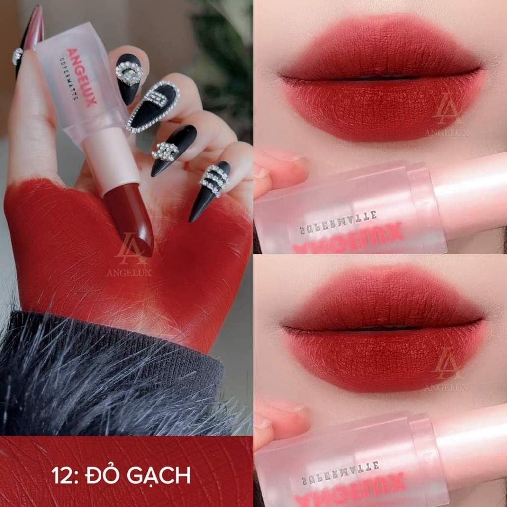 Son Thỏi sáp ANGELUX nhung lì, lâu trôi, 12 màu hottrend