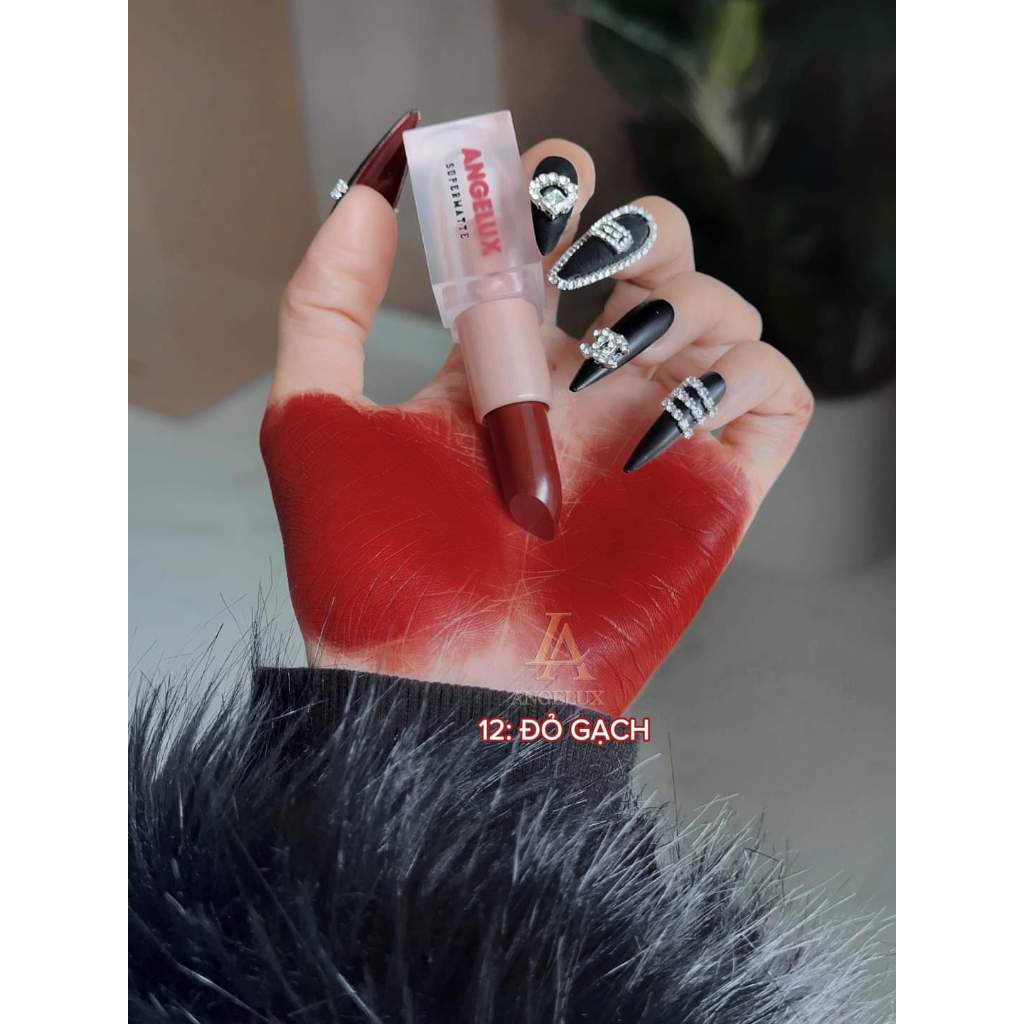 Son Thỏi sáp ANGELUX nhung lì, lâu trôi, 12 màu hottrend