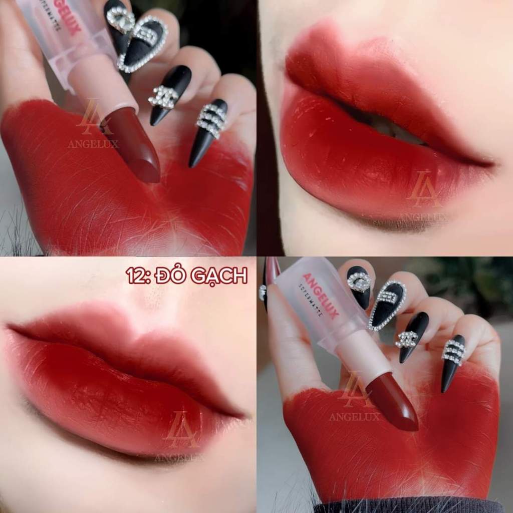 Son Thỏi sáp ANGELUX nhung lì, lâu trôi, 12 màu hottrend