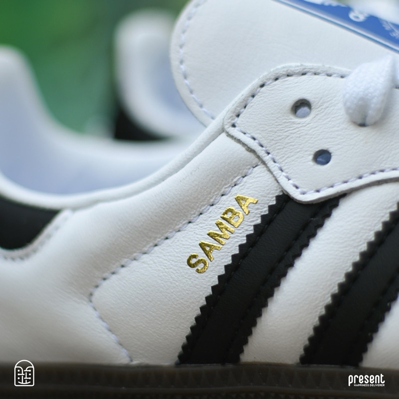 Giày thể thao Adidas Samba Vegan Classic White Black trắng sọc đen đế nâu êm nhẹ dễ phối mọi Outfit