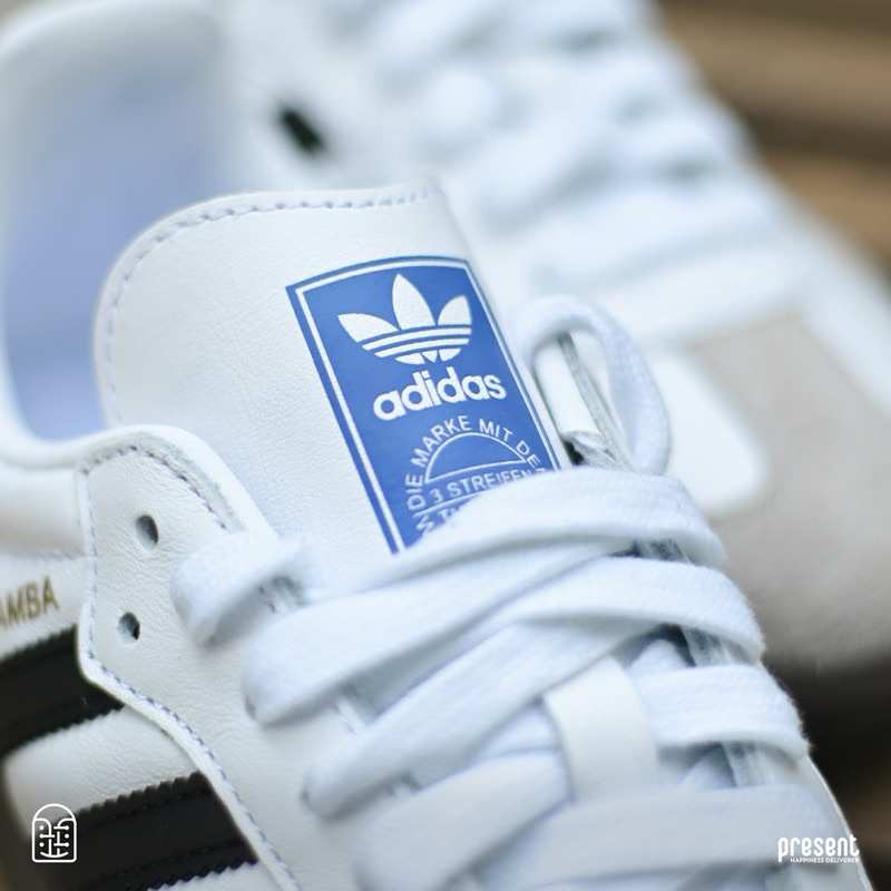 Giày thể thao Adidas Samba Vegan Classic White Black trắng sọc đen đế nâu êm nhẹ dễ phối mọi Outfit