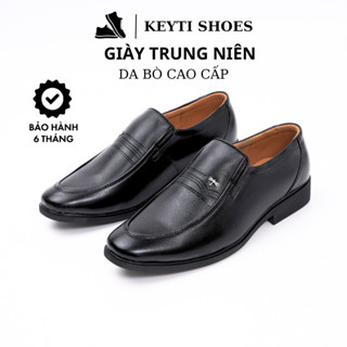 Giày Tây nam kiểu dáng trung niên, giày tặng cha, da bò cao cấp(bảo hành 6 tháng)