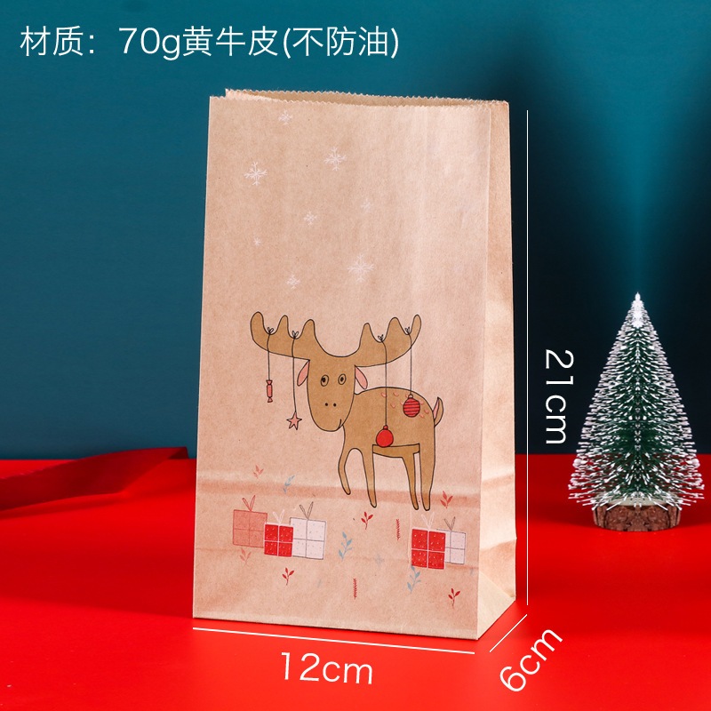 Túi giấy đựng quà giáng sinh noel có quai hình ông già noel cây thông nhiều mẫu cute