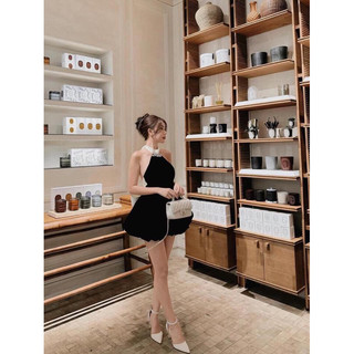 Váy Dự Tiệc Yếm Nơ Lưng Sang Chảnh