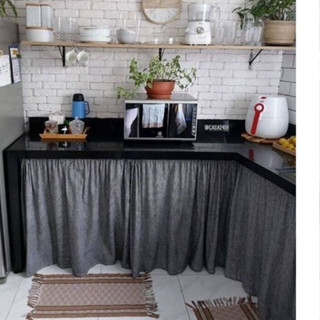 1. (RÈM DÀI_CAO 72CM) RÈM BẾP dán tường / MÀN CỬA vải thô họa tiết phong cách Bắc Âu. vải canvas che phủ tủ, cửa sổ