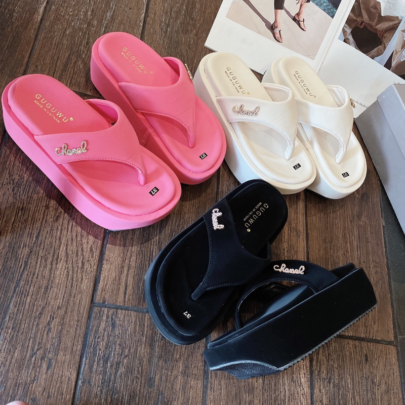 DÉP KẸP DA C H A N E L ĐẾ ĐÚC 7 PHÂN SIÊU HOT