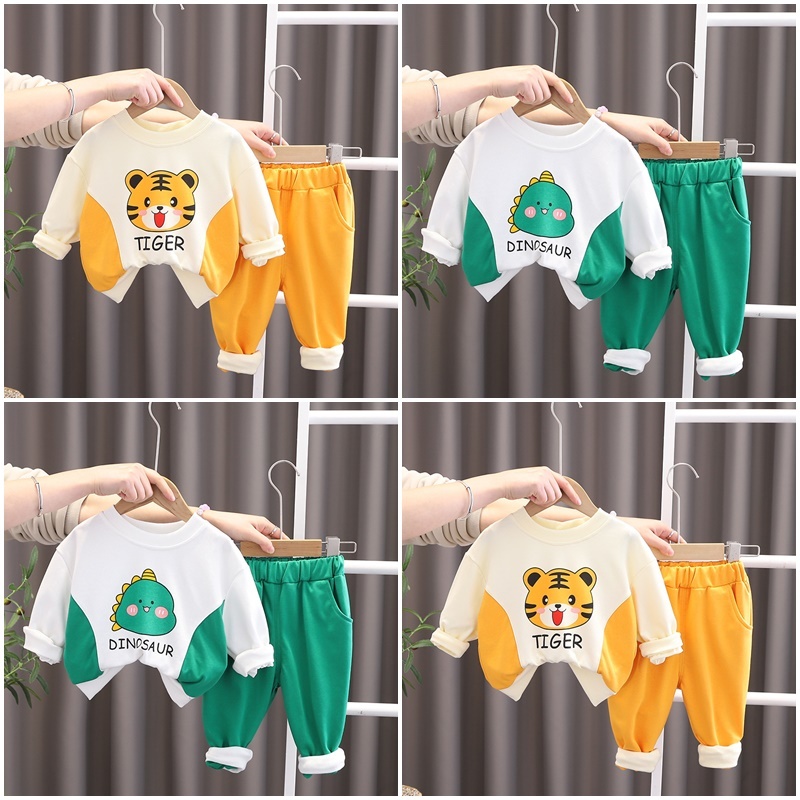 Bộ dài tay cho bé  hình  hổ và khủng long