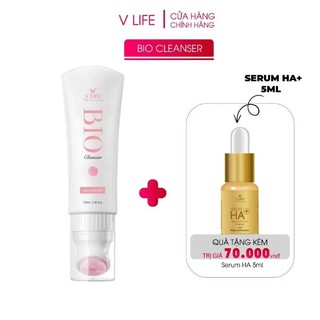 Sữa rửa mặt sinh học Vlife [Tặng bông tẩy trang 222 miếng hoặc bột tắm trắng thảo dược Tâm An 100g]