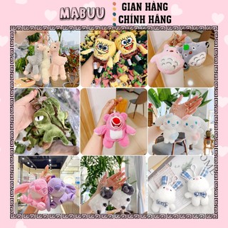Móc khóa bông treo balo, túi xách, móc khóa thú nhồi bông gấu, khủng long, vịt
