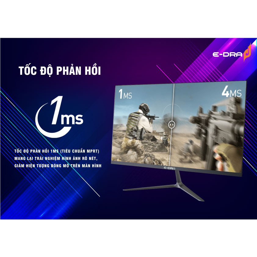 Màn hình gaming, màn hình máy tính chơi game E-Dra EGM24F1 Full HD - Màn PC 24 inch - Tần số 144Hz - Hàng chính hãng | BigBuy360 - bigbuy360.vn