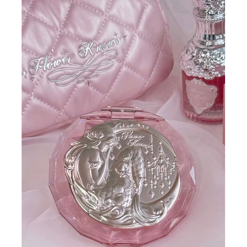 Gương trang điểm cầm tay FLOWER KNOWS - bst Moonlight Mermaid - SwanBallet  v..v..