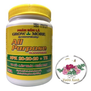 Phân bón lá grow more npk 20-20-20+te - #376a# 100g