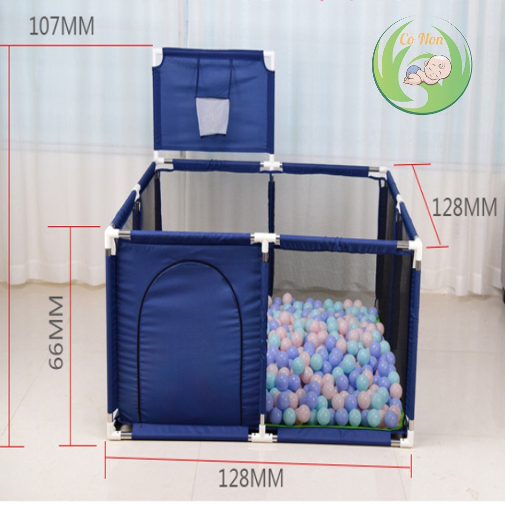Quây bóng nhà bóng hình vuông khung inox chắc chắn cho bé.Tặng 20 bóng