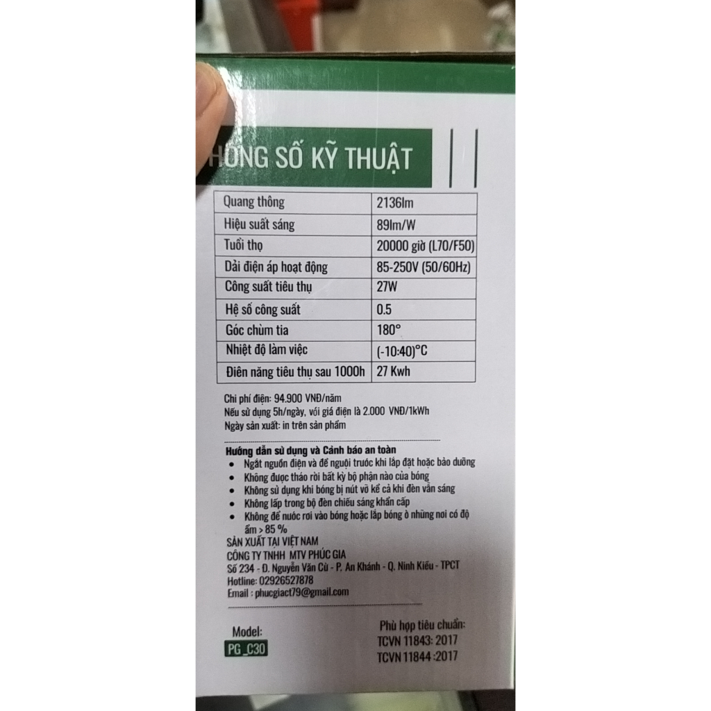 Bóng đèn LED BULB trụ 30W , 40w Phúc Gia -
