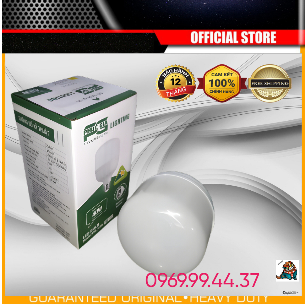 Bóng đèn LED BULB trụ 30W , 40w Phúc Gia -