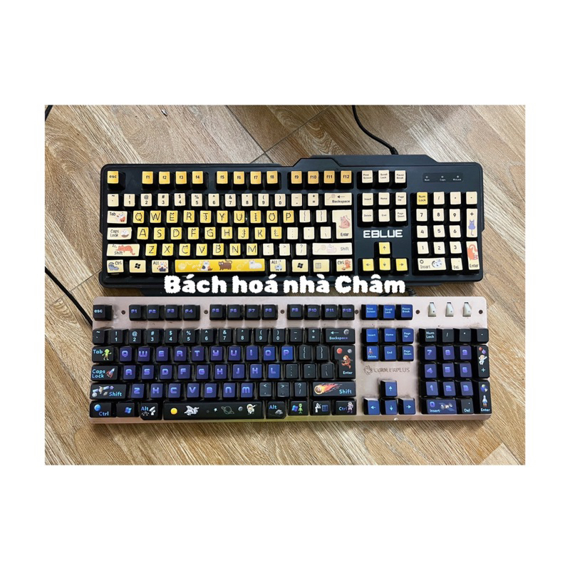 Decal bàn phím PC dùng trang trí bàn phím bị mờ chữ, hoạ tiết phi hành gia, mèo cute