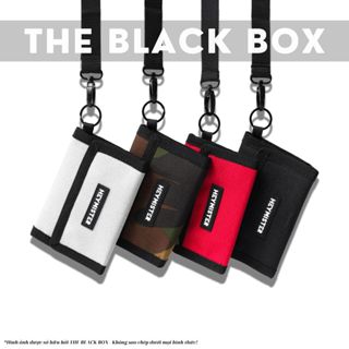 Ví Ngắn Unisex Nam Nữ Gập 3 Mini Có Dây Đeo Cổ, Bóp Phong Cách Trẻ Trung, Ví Vải Nhỏ Gọn Tiện Dụng GenZ