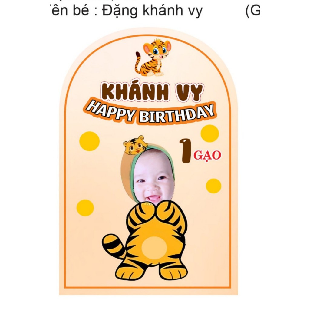 Phông Bạt Backrop Sinh Nhật In Tên, Thông Tin Riêng Mỗi Bé Lên Phông, Background