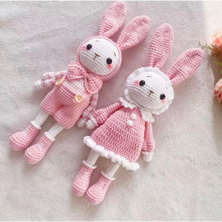 Cặp thỏ Mimi và Miti len handmade xinh xắn
