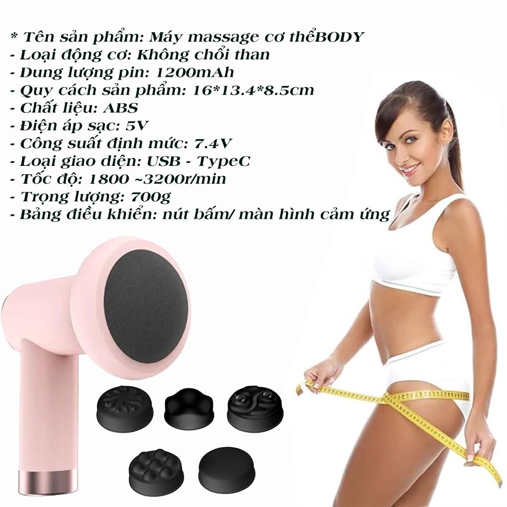 Máy Massage Cầm Tay Mini 8 Đầu 3 Chế Độ KH-325, Súng Massage Cầm Tay Đấm Lưng, Mát Xa Toàn Thân.