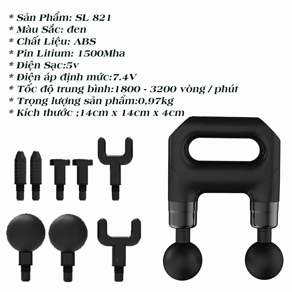 Máy Massage Cầm Tay Mini 8 Đầu 3 Chế Độ KH-325, Súng Massage Cầm Tay Đấm Lưng, Mát Xa Toàn Thân.