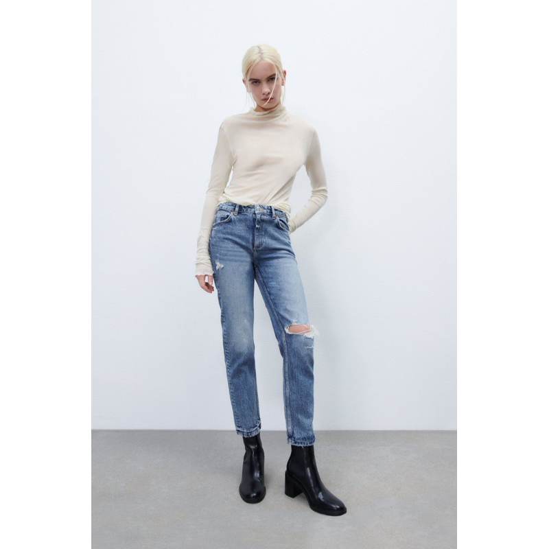 Quần jean ripped highrise slimfit mã code: 6688/234/401 ZARA chính hãng