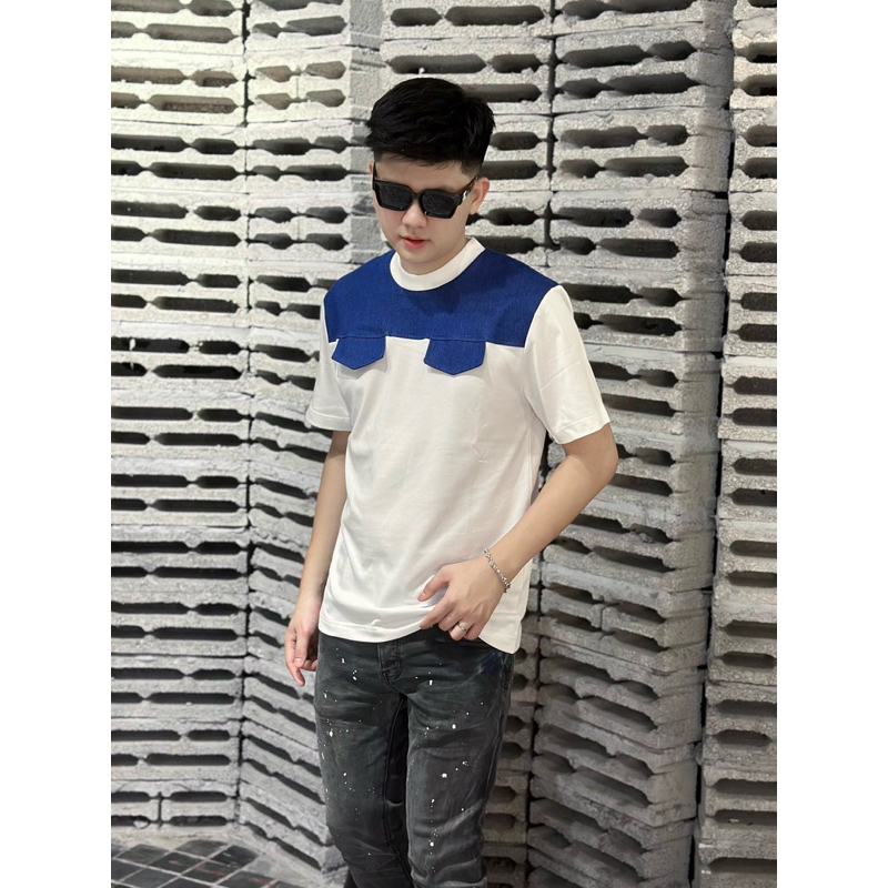 Áo Thun Nam DSQ cộc tay Phối Vải bò In Chữ Sau Lưng hàng siêu cấp - Áo Phông unisex DSQ2 Boy Phố Cực Đẹp, Thời Trang Nam