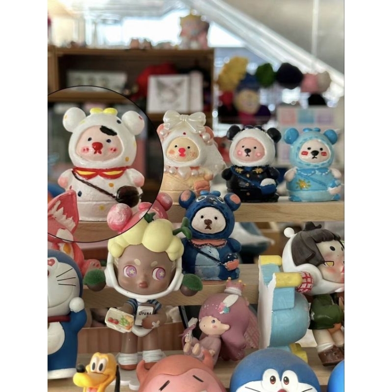 Bộ Tô Tượng Hình Gấu 10 Con Size Mini Tặng Kèm 12 Màu Tô Và 2 Cây Cọ