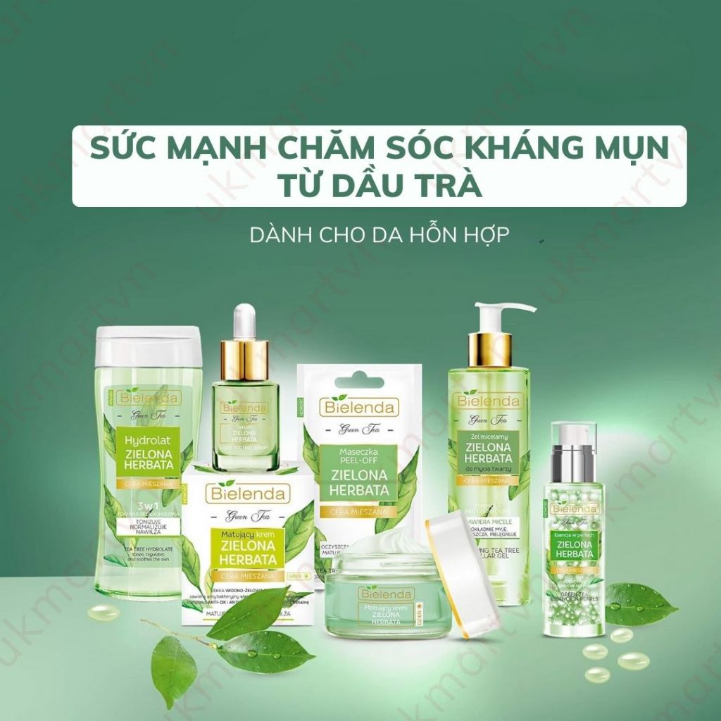 Gel Rửa Mặt Bielenda Green Tea Làm Sạch Sâu, Kiềm Dầu, Giảm Mụn 200ml