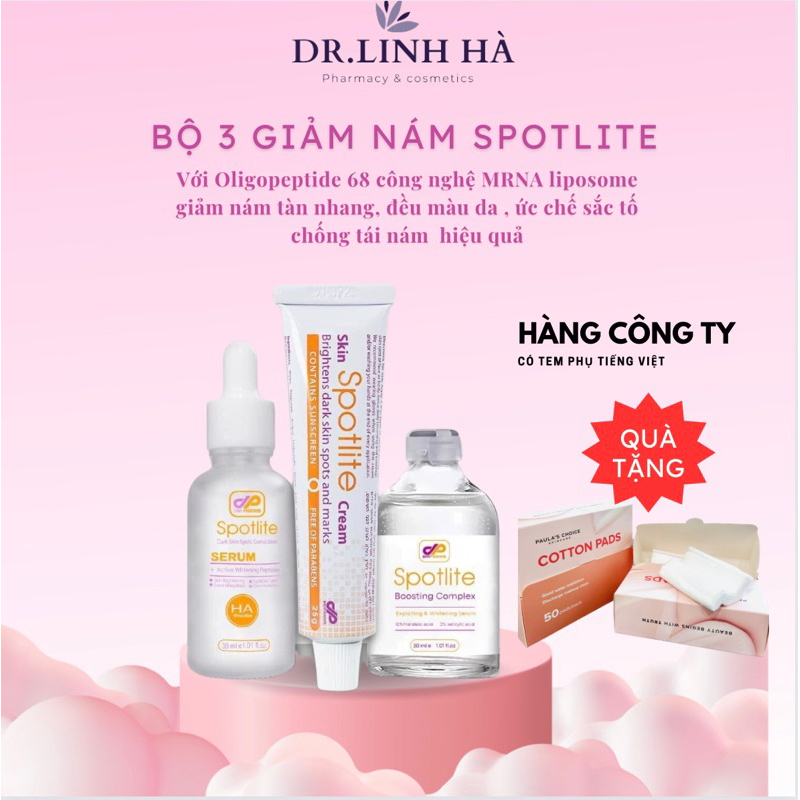 Bộ 3 sản phẩm Spotlite giảm nám tàn nhang làm sáng da công nghệ phân tử tiên tiến