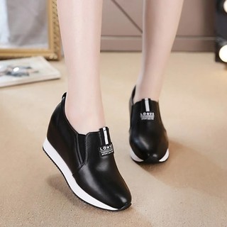 (CÓ SẴN) Giày Lười Da Thật Đế Cao 8cm L562-141