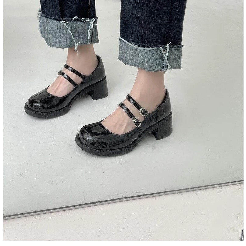 Giày LOLITA Nữ Da Bóng FAROSA - B21 giày nữ mary quai cài đế cao cá tính năng động mới hot