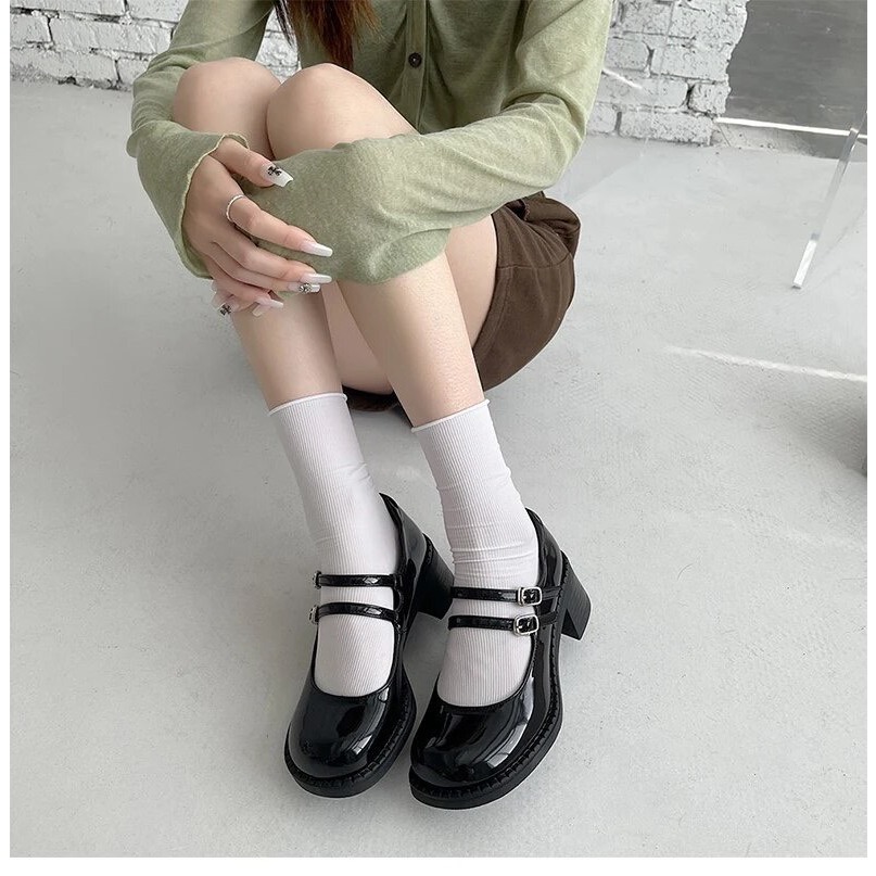 Giày LOLITA Nữ Da Bóng FAROSA - B21 giày nữ mary quai cài đế cao cá tính năng động mới hot
