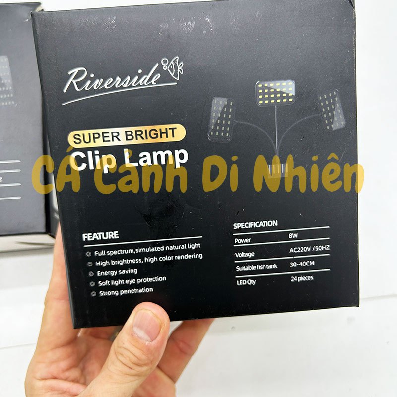 Đèn LED kẹp Riverside natrue light thành hồ cá thủy sinh để bàn 20 30 40 cm