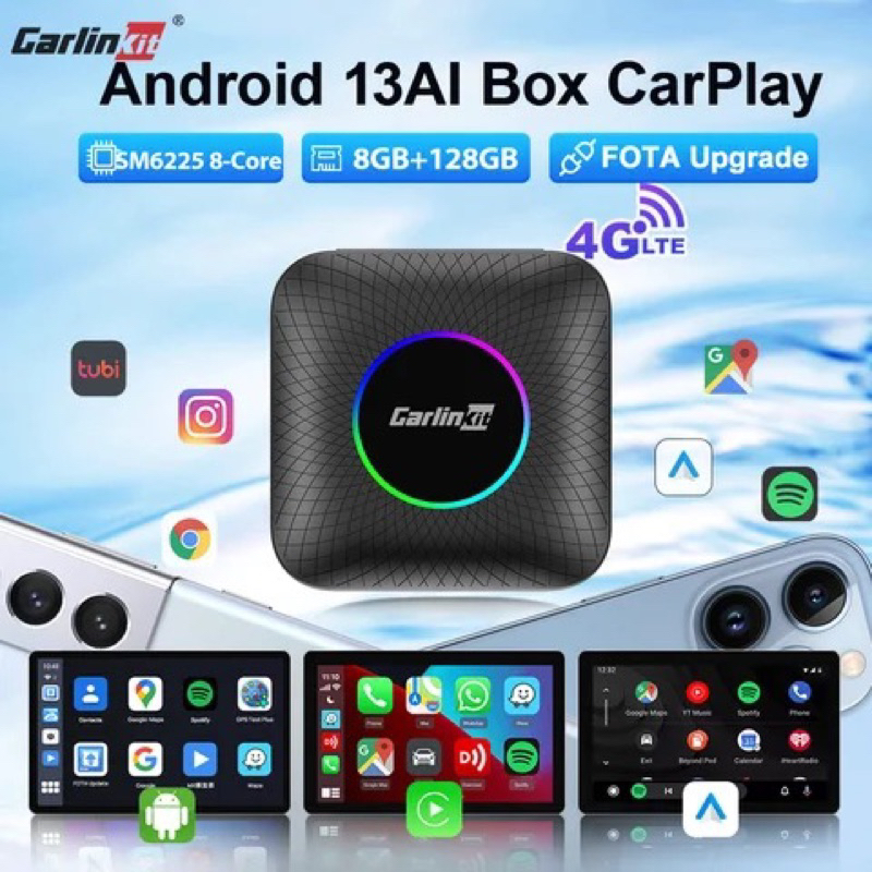 Android Box Carlinkit Ambient chip SM6225  TBox Plus 8G - 128GB Android Biến Màn Rin Thành Màn Hình Android - Box