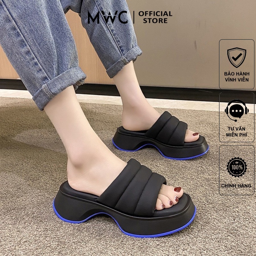 Dép Nữ MWC 8245 - Dép Nữ Đế Cao 5p Quai Ngang Siêu Êm Chân Thời Trang Trẻ Trung Thanh Lịch