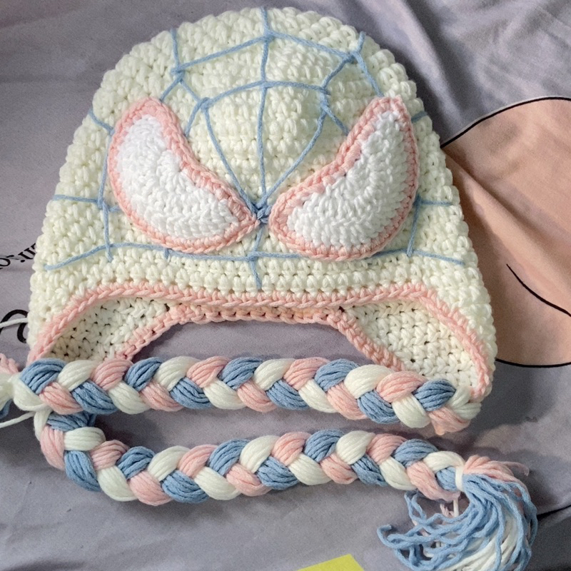 Mũ len spiderman beanie handmade