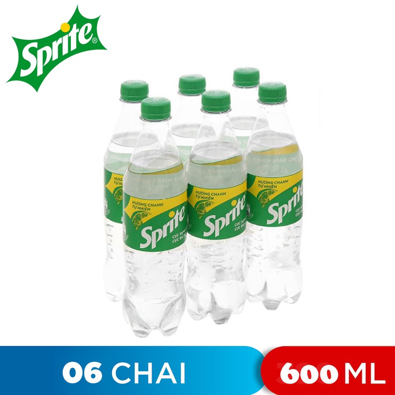 Nước giải khát có gas vị chanh Sprite chai 600ml
