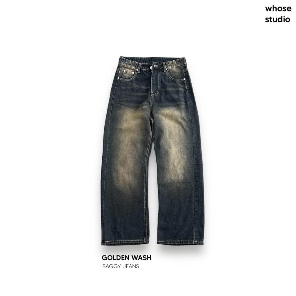 GOLDEN BAGGY JEANS - Quần jeans wash ống rộng