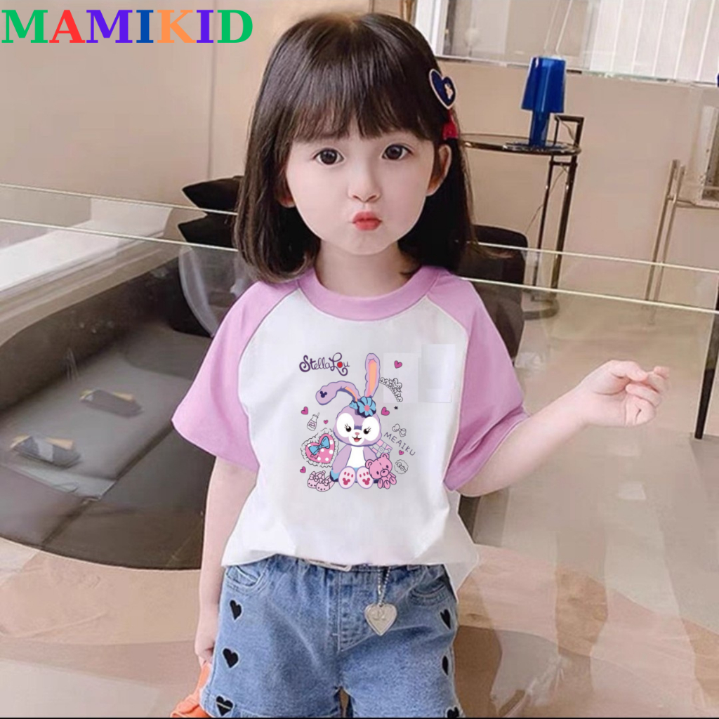 Áo Phông Cho Bé, Áo Thun Bé Gái Hình In cute, chất cotton 4 chiều mềm đẹp,,Mamikid