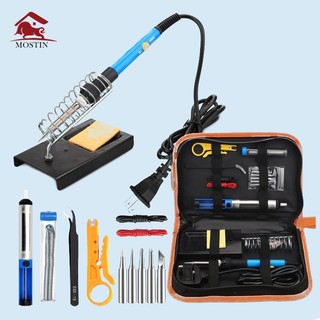 Bộ 15 món Mỏ hàn thiếc điều chỉnh nhiệt độ, máy hàn chì mini, mỏ hàn tq936 60w 220v và phụ kiện hàn, thiếc hàn, bộ mũi h