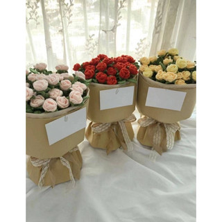 Hoa len handmade, hoa hồng len mini nhiều màu