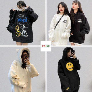 Áo Hoodie Nón 2 Lớp 90S GẤU Unisex Chống Nắng Jacket - FAGU
